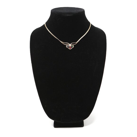 Vintage Attwood & Sawyer A&S 22ct Gold Plated Swarovski Crystal Pendant Necklace - Picture 5 of 11